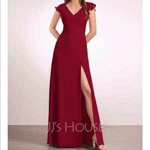 JJs House burgundy bridesmaid dress